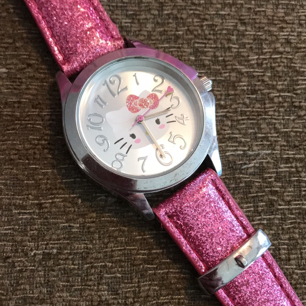 Hello Kitty Watch With Sparkly Pink Band